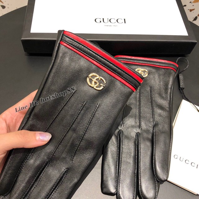 Gucci專櫃新款觸屏女款手套 古馳官網同步女士新款高檔羊皮手套 mmyj1671
